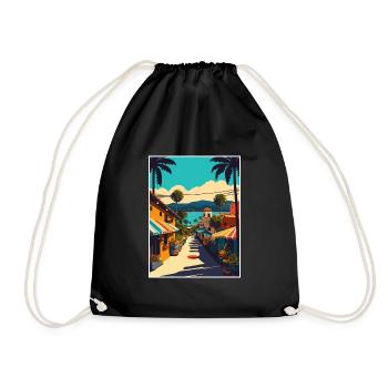 Sayulita Décoration Mexique Vintage Voyage Poster - Sac de sport léger - noir - Devant