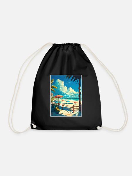 Playa Del Carmen décoration Vintage Affiche de voyage - Sac de sport léger - noir