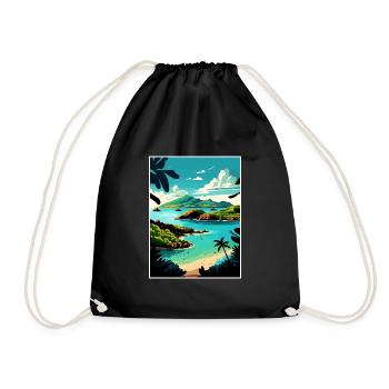 Antigua-et-Barbuda Affiche de voyage dans les Caraïbes - Sac de sport léger - noir - Devant