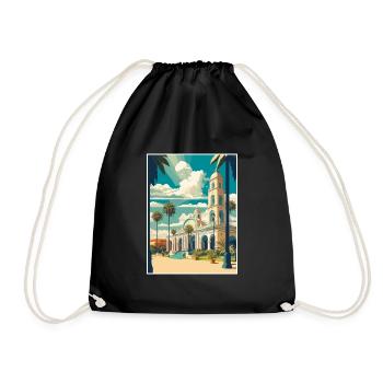 Merida Decoration Vintage Travel Poster Souvenir - Drawstring Bag - black - Front