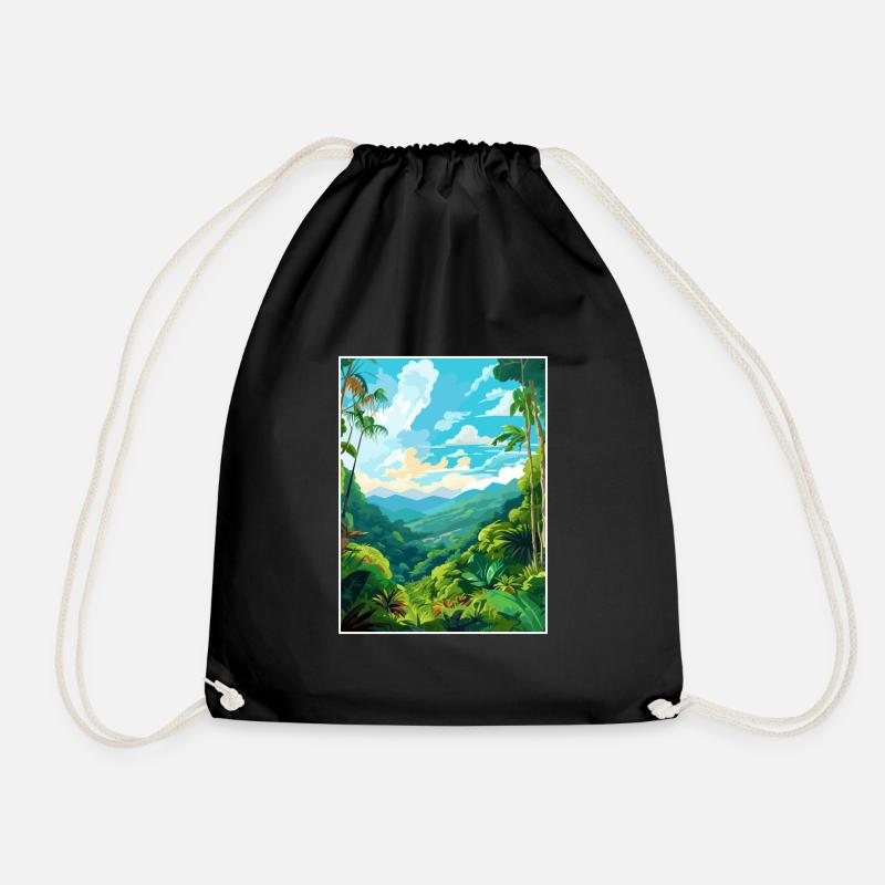 Amazone Regenwald Vintage Reiseposter Souvenir - Turnbeutel - Schwarz
