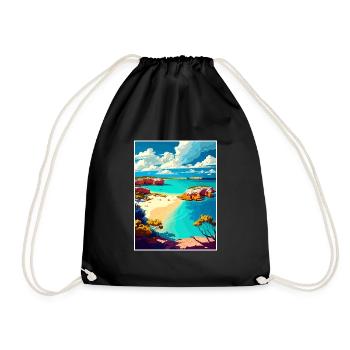 Anguilla Karibik Vintage Reiseposter Souvenir - Turnbeutel - Schwarz - Vorne