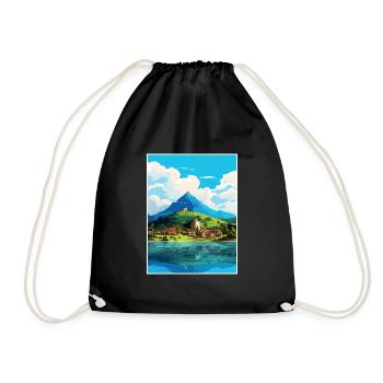Florianopolis Brésil Vintage voyage affiche WPA Art - Sac de sport léger - noir - Devant