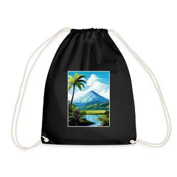 La Fortuna Costa Rica Vintage Reiseposter WPA - Turnbeutel - Schwarz - Vorne