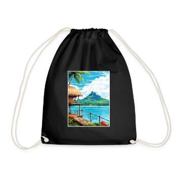 Bora Polynésie Française Vintage Voyage Poster WPA - Sac de sport léger - noir - Devant