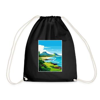 Mauritius East Africa Vintage Travel Poster WPA - Drawstring Bag - black - Front