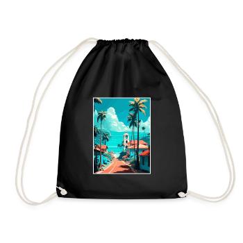Las Terrenas Caraïbes Vintage voyage affiche WPA - Sac de sport léger - noir - Devant