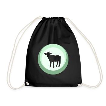 Cornes de fermier de vache - Sac de sport léger - noir - Devant