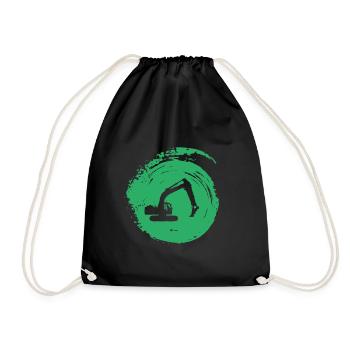 Excavator Driver Excavator Driver Excavator Driver - Drawstring Bag - black - Front