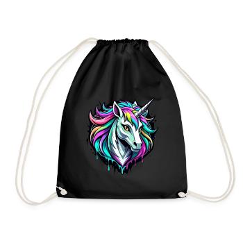 Unicorn - Drawstring Bag - black - Front
