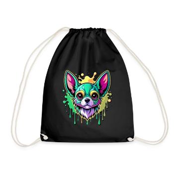 chihuahua green - Turnbeutel - Schwarz - Vorne