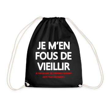T shirt Humour Vintage Jeunesse - Sac de sport léger - noir - Devant