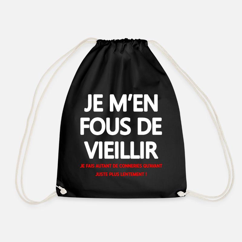 Youth Vintage Humor T shirt - Drawstring Bag - black