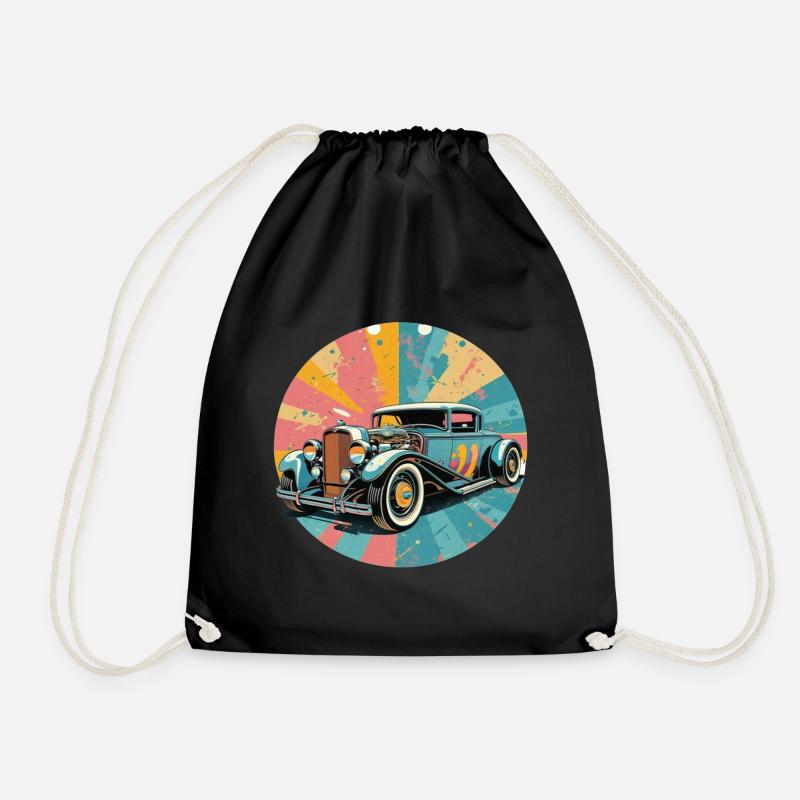 Retro Hot Rod - Turnbeutel - Schwarz