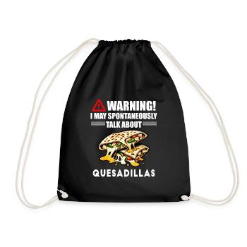Attention : je parle spontanément de quesadillas - Sac de sport léger - noir - Devant