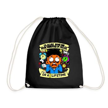 Give me five minutes - Drawstring Bag - black - Front