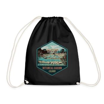 view of the Cologne Botanical Garden - Drawstring Bag - black - Front