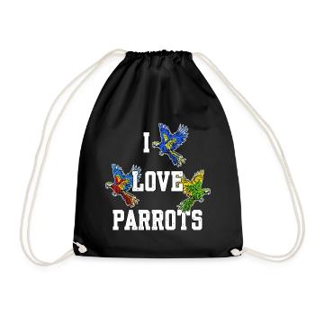 Animal Statement Animal Lover Parrot Birds Zoo - Drawstring Bag - black - Front