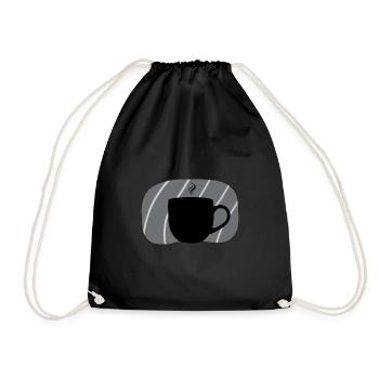 Kaffee Koffein Tasse - Turnbeutel - Schwarz - Vorne