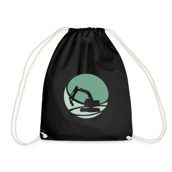 Construction Worker Construction Site Excavator Driver - Drawstring Bag - black - Front