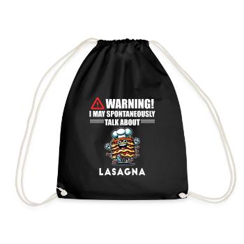 Attention ! lasagnes - Sac de sport léger - noir - Devant