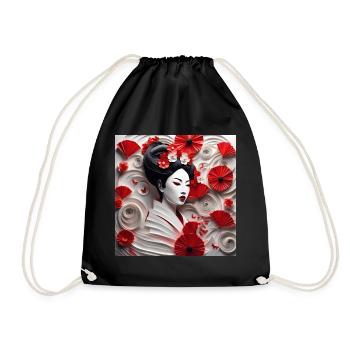 Asian Beauty #11 - Drawstring Bag - black - Front