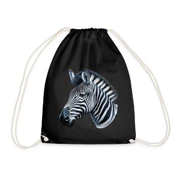 Zebra - Turnbeutel - Schwarz - Vorne