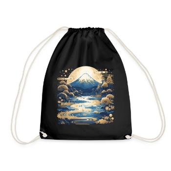 Mount Fuji - Drawstring Bag - black - Front