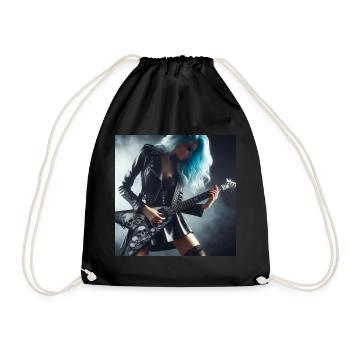 Metaller an der Gitarre - Turnbeutel - Schwarz - Vorne