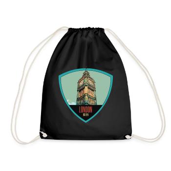 Illustration emblématique de la tour Big Ben - Sac de sport léger - noir - Devant