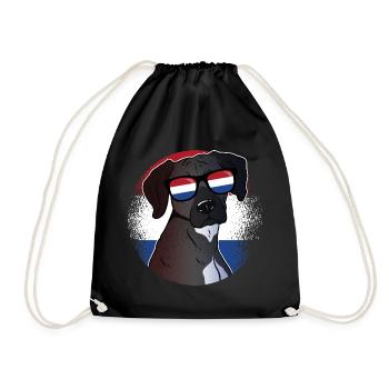 Netherlands - Drawstring Bag - black - Front