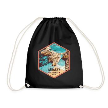 Estudantes beach near Lagos, Algarve - Drawstring Bag - black - Front