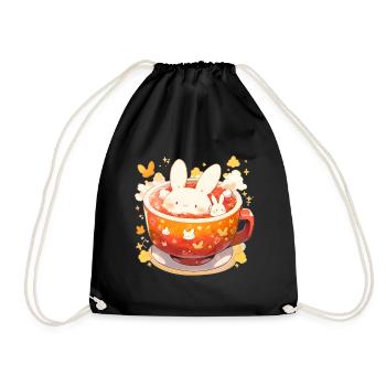Art Café - Cuteness 01 - Drawstring Bag - black - Front