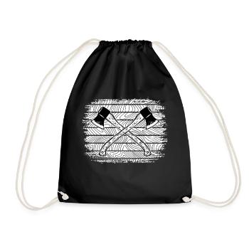 Axe, Lumberjack, Woodwork, Woodwork, Woodwork, Forester, - Drawstring Bag - black - Front