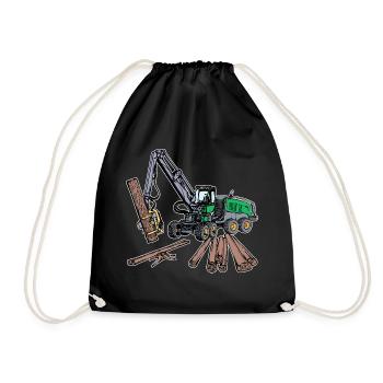 Wood Woodwork Woodwork Lumberjack Solid Cubic Meter - Drawstring Bag - black - Front