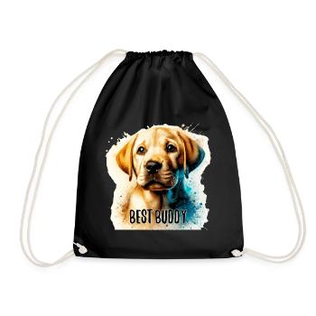Labrador Retriever Welpe süß Bester Kumpel - Turnbeutel - Schwarz - Vorne