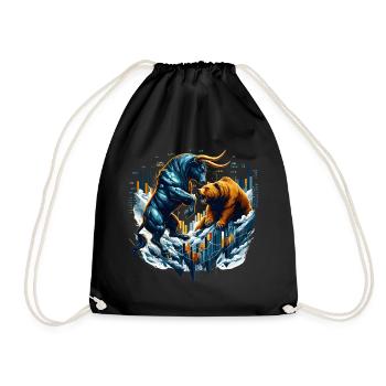 Finance Taureau Bear Fight Wall Street cadeau - Sac de sport léger - noir - Devant