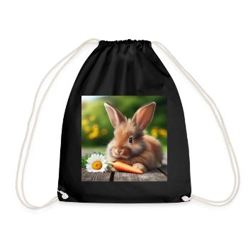 Entzückender Hase - Turnbeutel - Schwarz - Vorne
