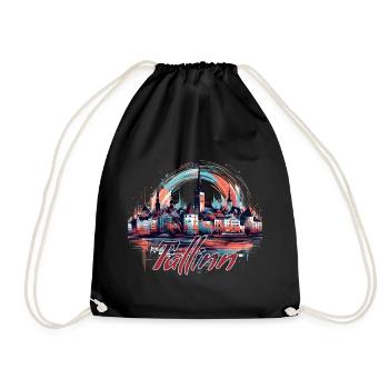 Tallinn Capital Estonia Baltic Gift - Drawstring Bag - black - Front