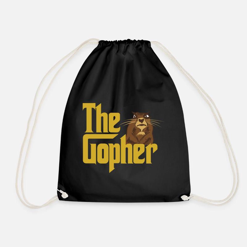 The Gopher - Drawstring Bag - black