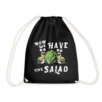 now we have the salad redewendung wortspiel witzig - Turnbeutel - Schwarz - Vorne