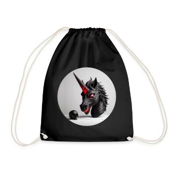 Dämonisches Einhornkopf-Design - Turnbeutel - Schwarz - Vorne