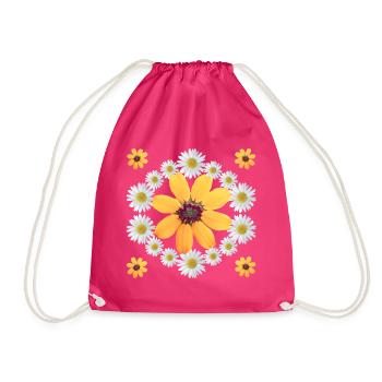 Marguerites fleur d’oranger marguerites motif Floral - Sac de sport léger - fuchsia - Devant