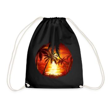 Palm Beach Sunset - Drawstring Bag - black - Front