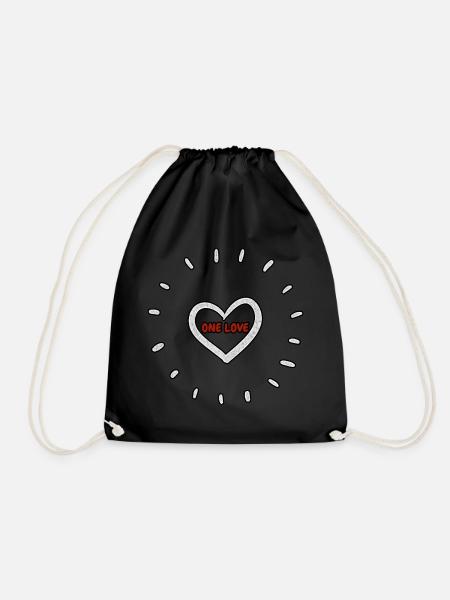 One Love Heart - Turnbeutel - Schwarz