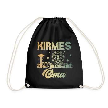 Kirmes Oma Jahrmarkt Rummel Volksfest - Turnbeutel - Schwarz - Vorne