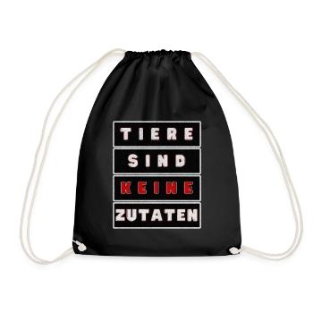 Tiere Sind Keine Zutaten Grunge - Turnbeutel - Schwarz - Vorne