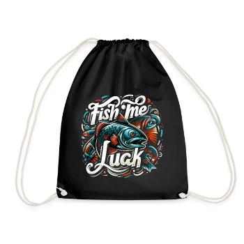 Fish Me Lucky Fishing Gift - Drawstring Bag - black - Front