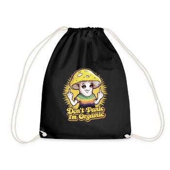 Vegan Vegetarian Mushroom - Drawstring Bag - black - Front