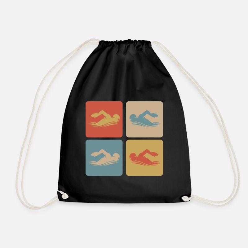 Schwimmen Design - Turnbeutel - Schwarz